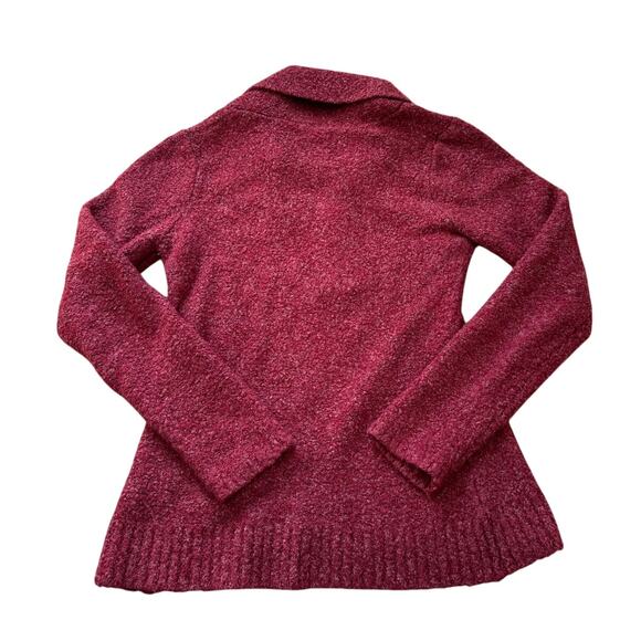 WOOBY red sweater, Wool Blend, 1/3 button up, size medium - Picture 2 of 8